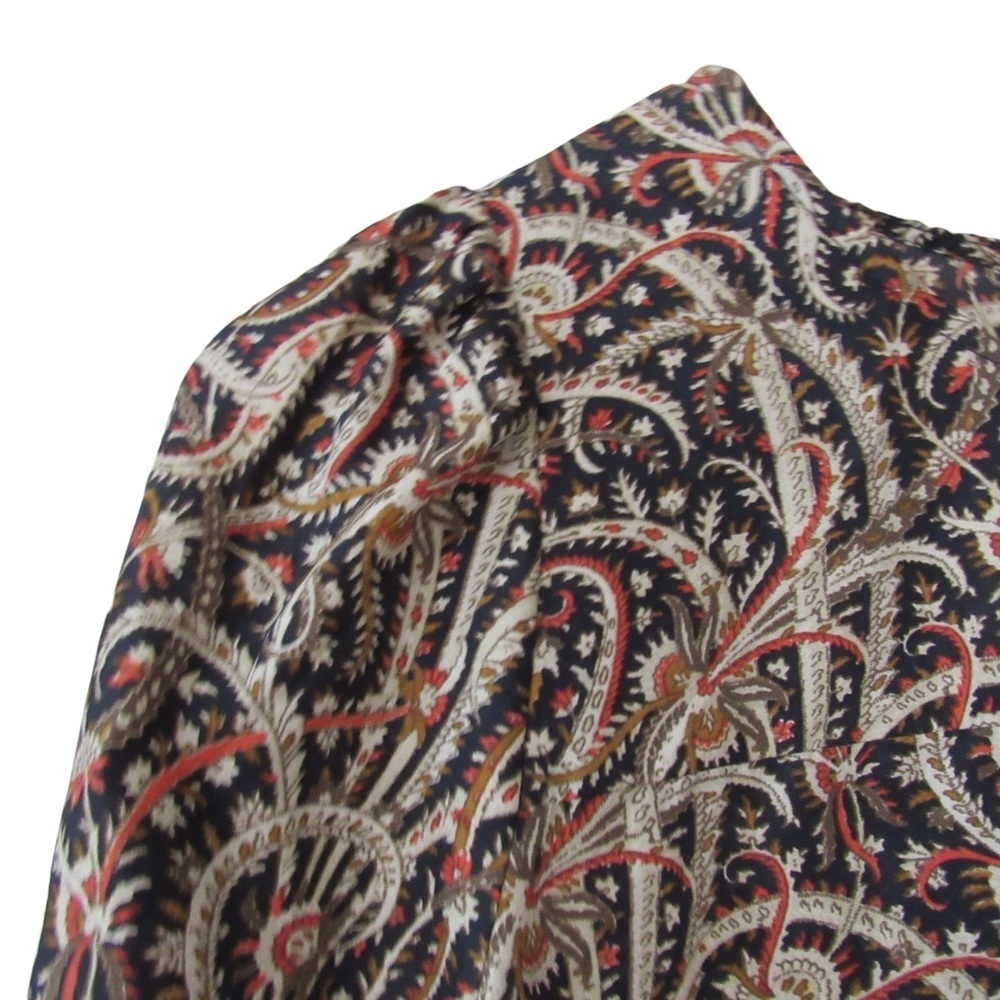 J Crew Talitha Silk Blouse 2 Paisley Floral Print Popover Keyhole Back Classic - Picture 4 of 8